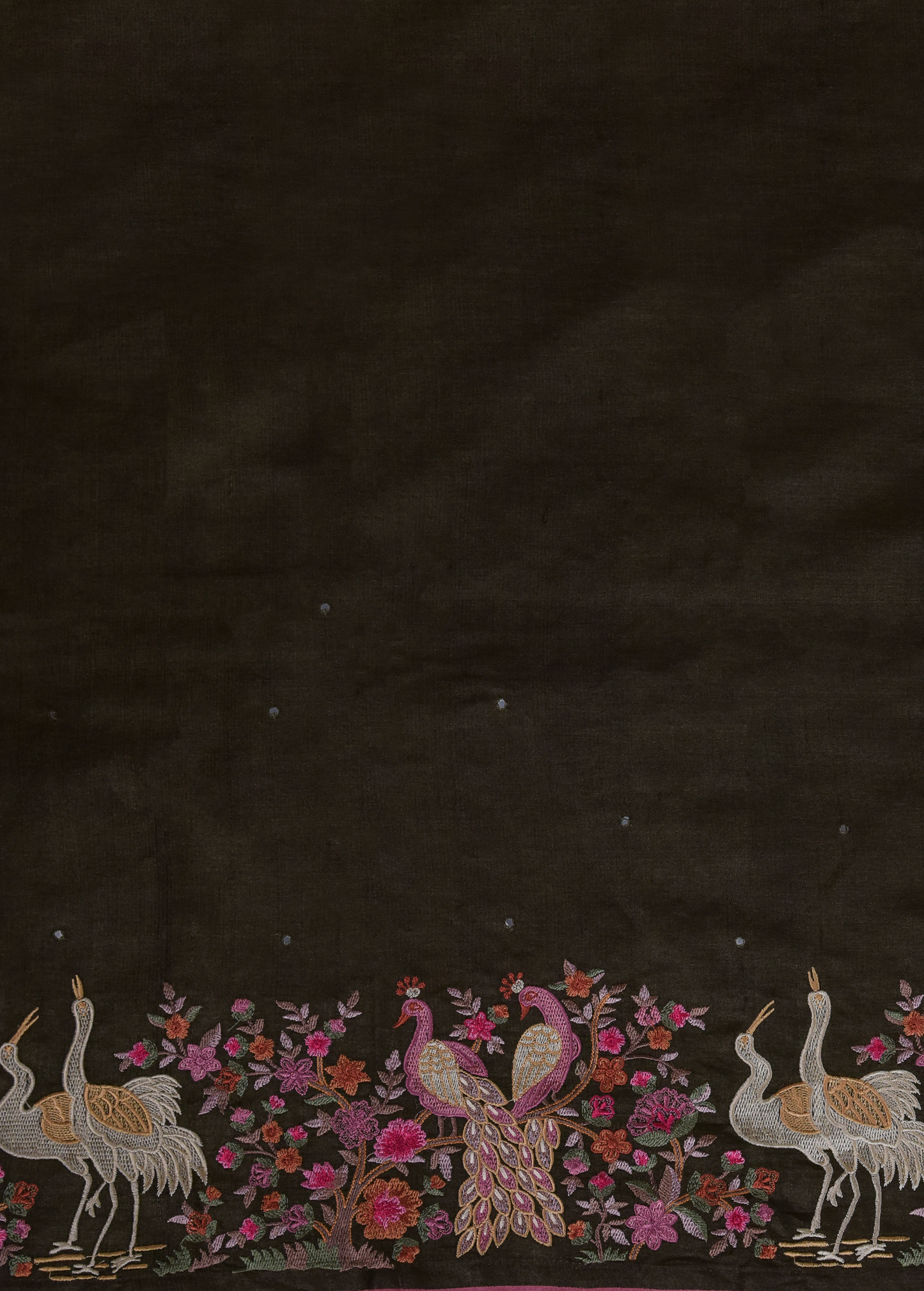 Multicoloured Tussar Embroidered Saree