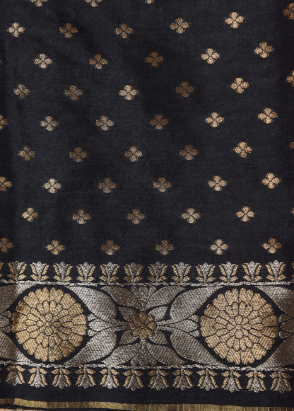 Black Art Silk Banarasi Saree