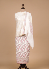 White Pashmina Dress Material