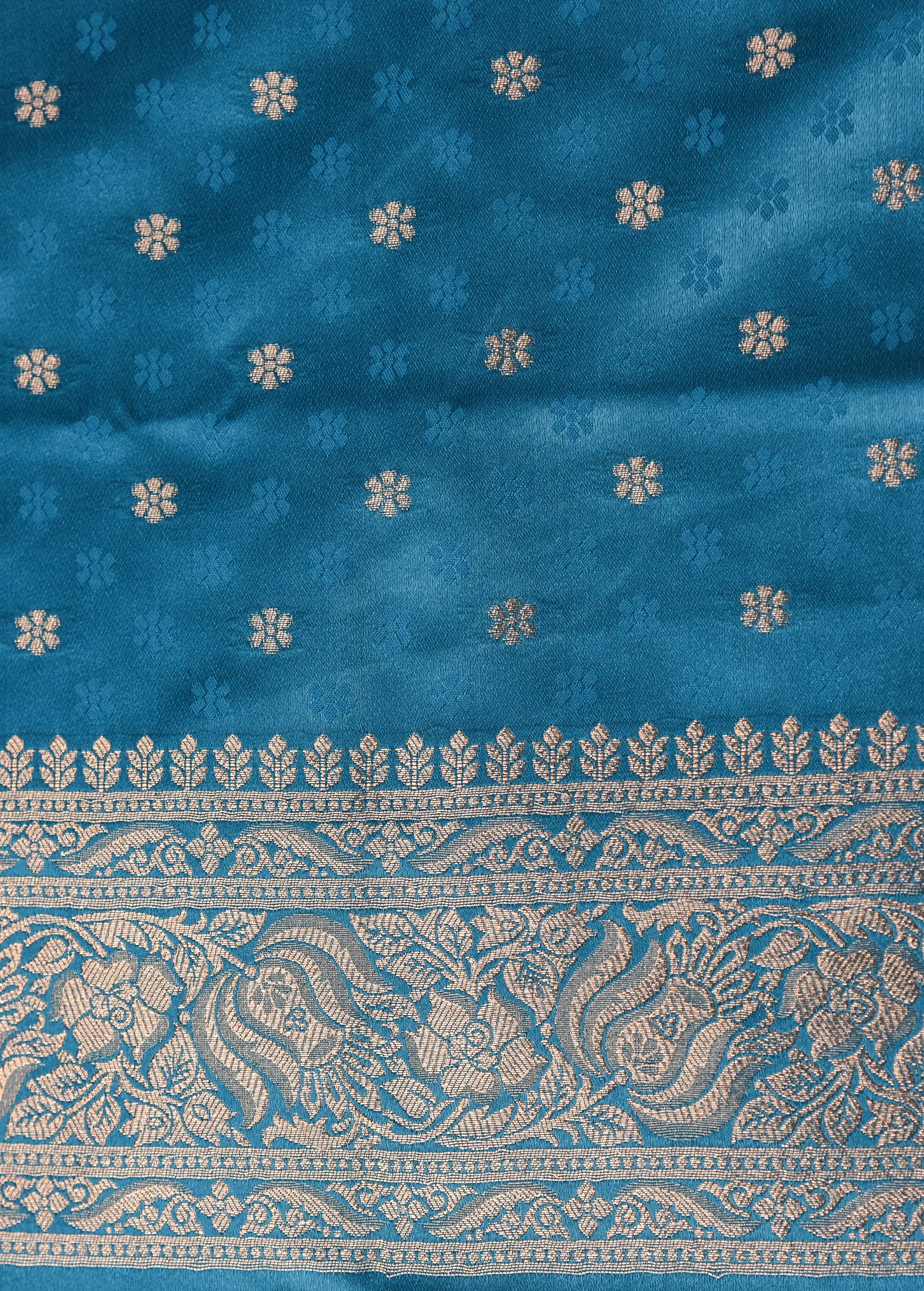 Blue Art Silk Kanjeevaram Saree