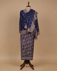 Blue Pashmina Dress Material