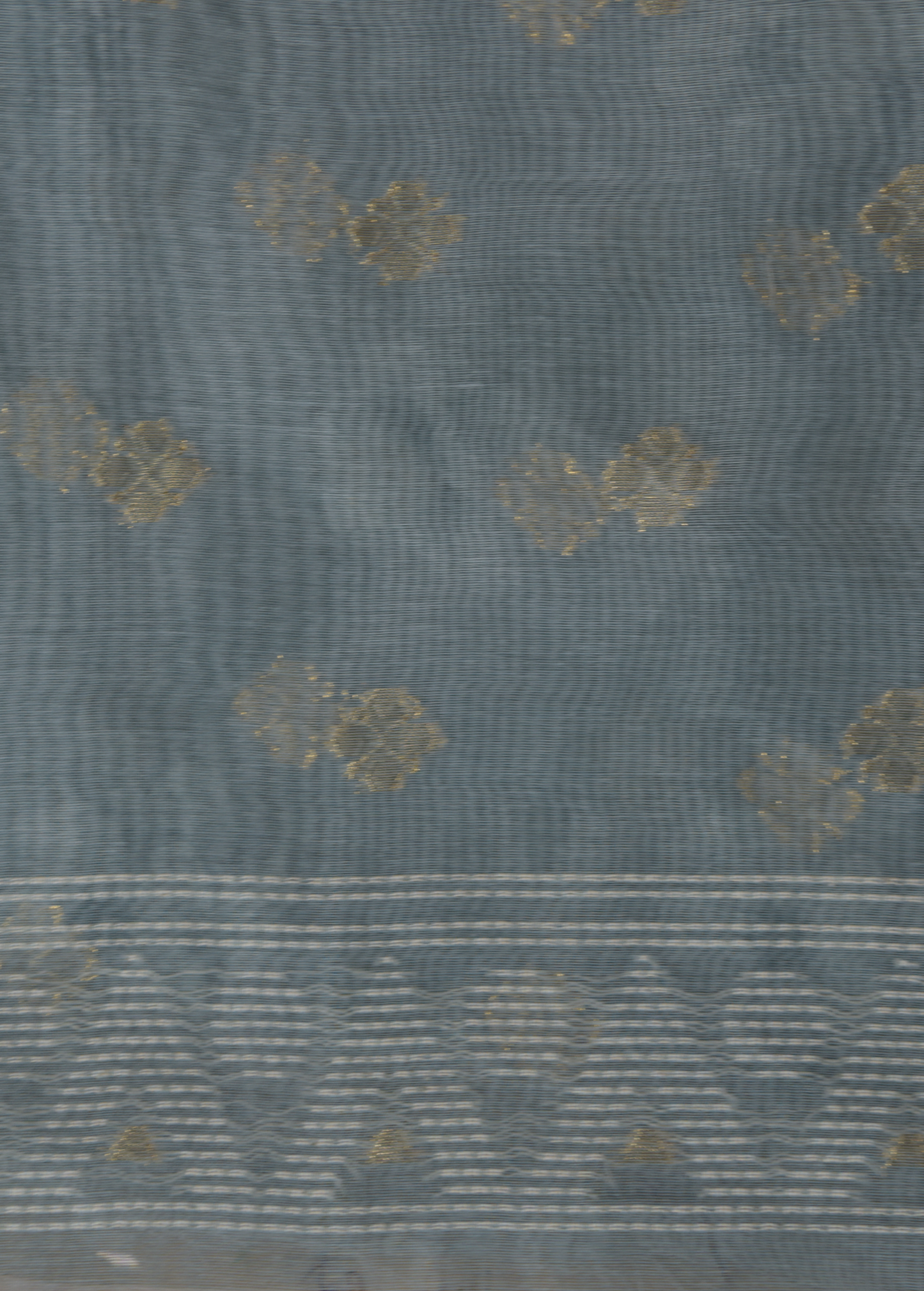 Blue Cotton Printed Saree