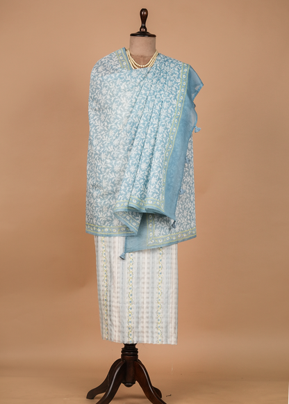 White Cotton Dress Material
