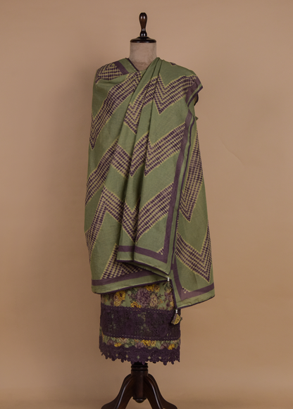 Green Chanderi Dress Material