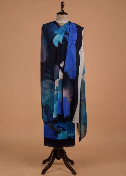 Multicoloured Satin Dress Material