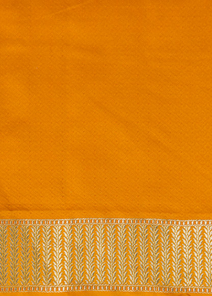 Yellow Moroccan Silk Embroidered Saree