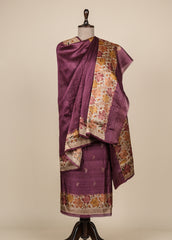 Purple Tussar Dress Material