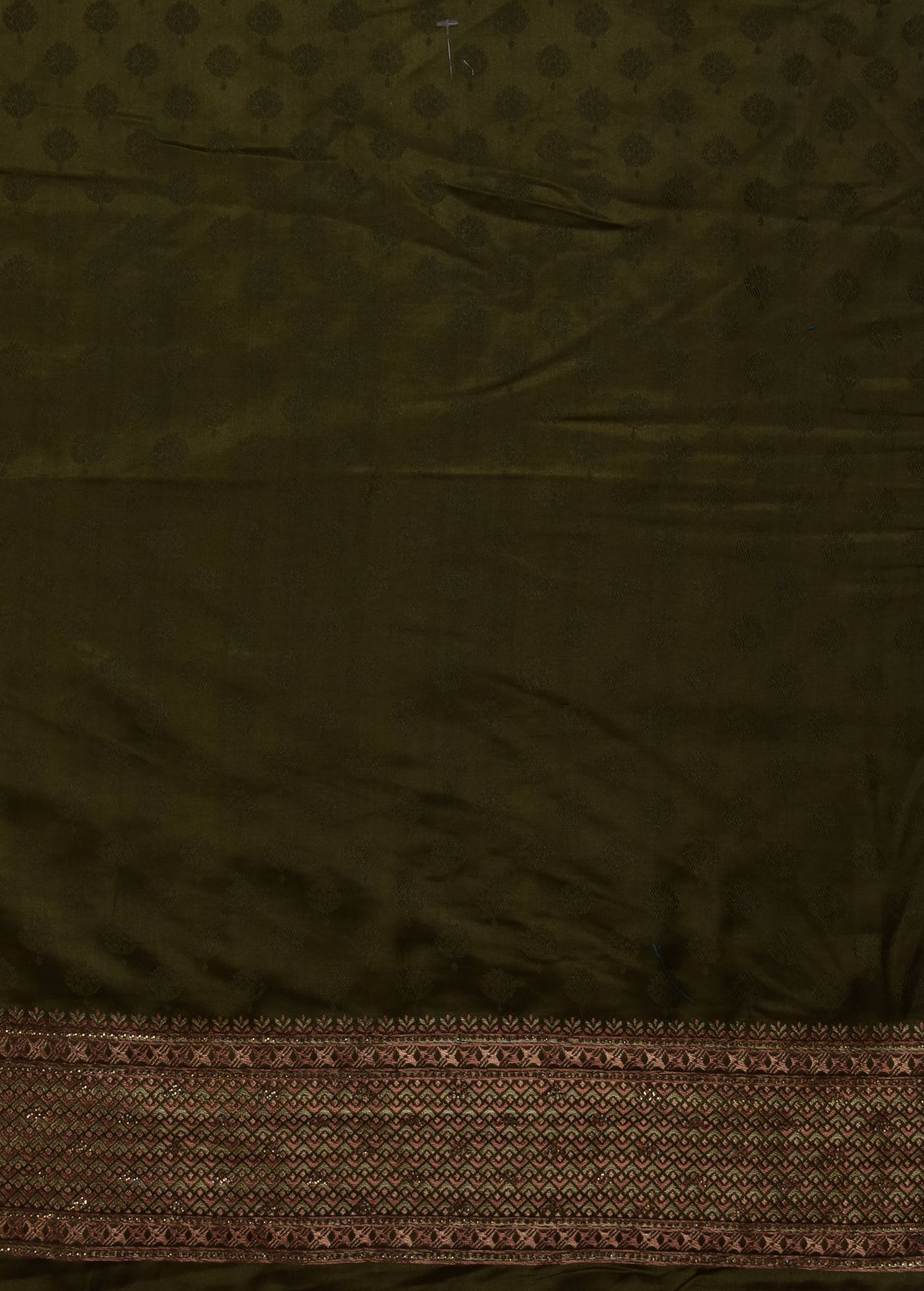 Mehendi Green Moroccan Silk Banarasi Saree