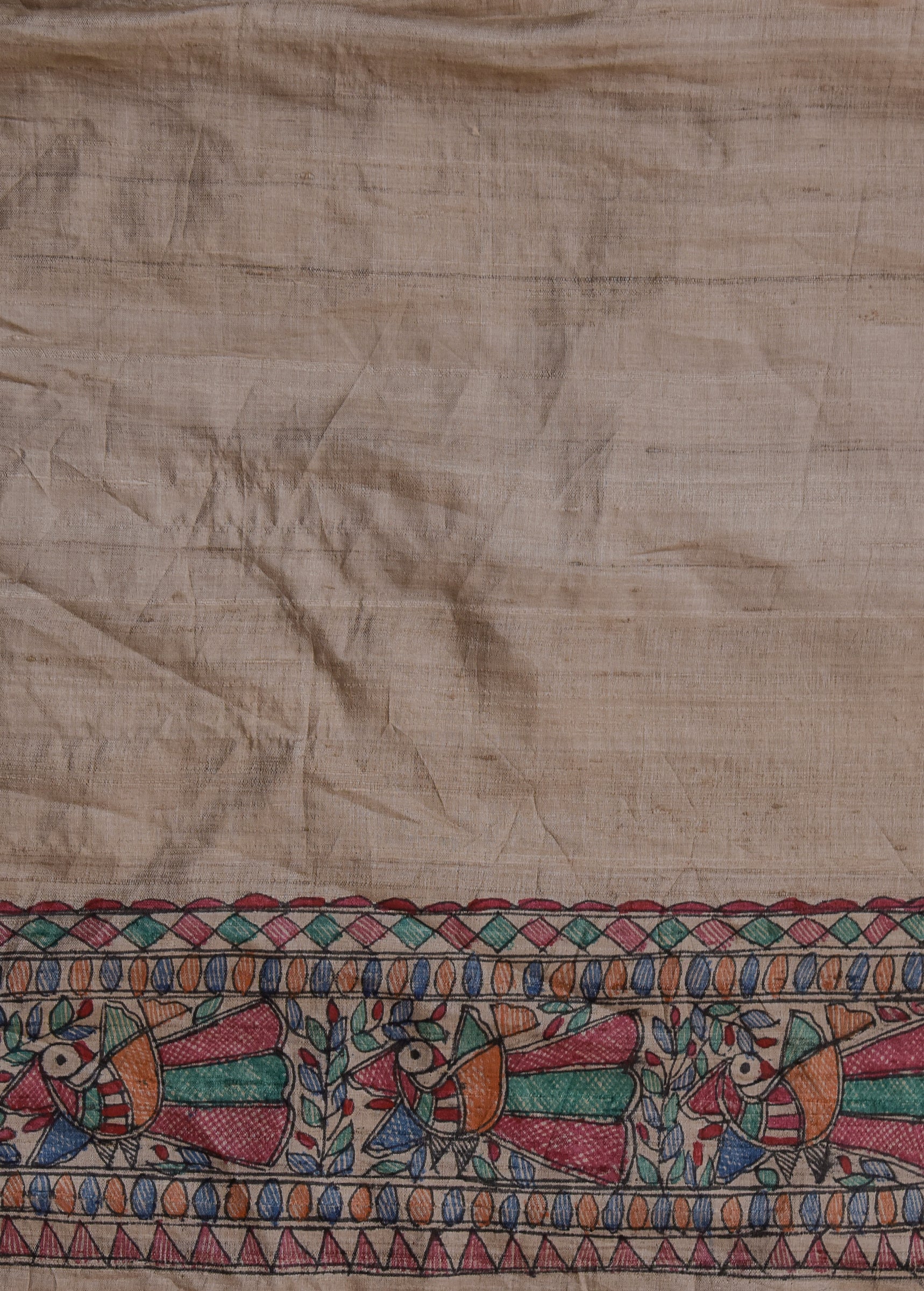 Blue Tussar Printed Saree