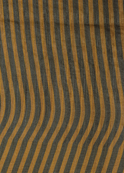 Mustard Satin Printed Saree