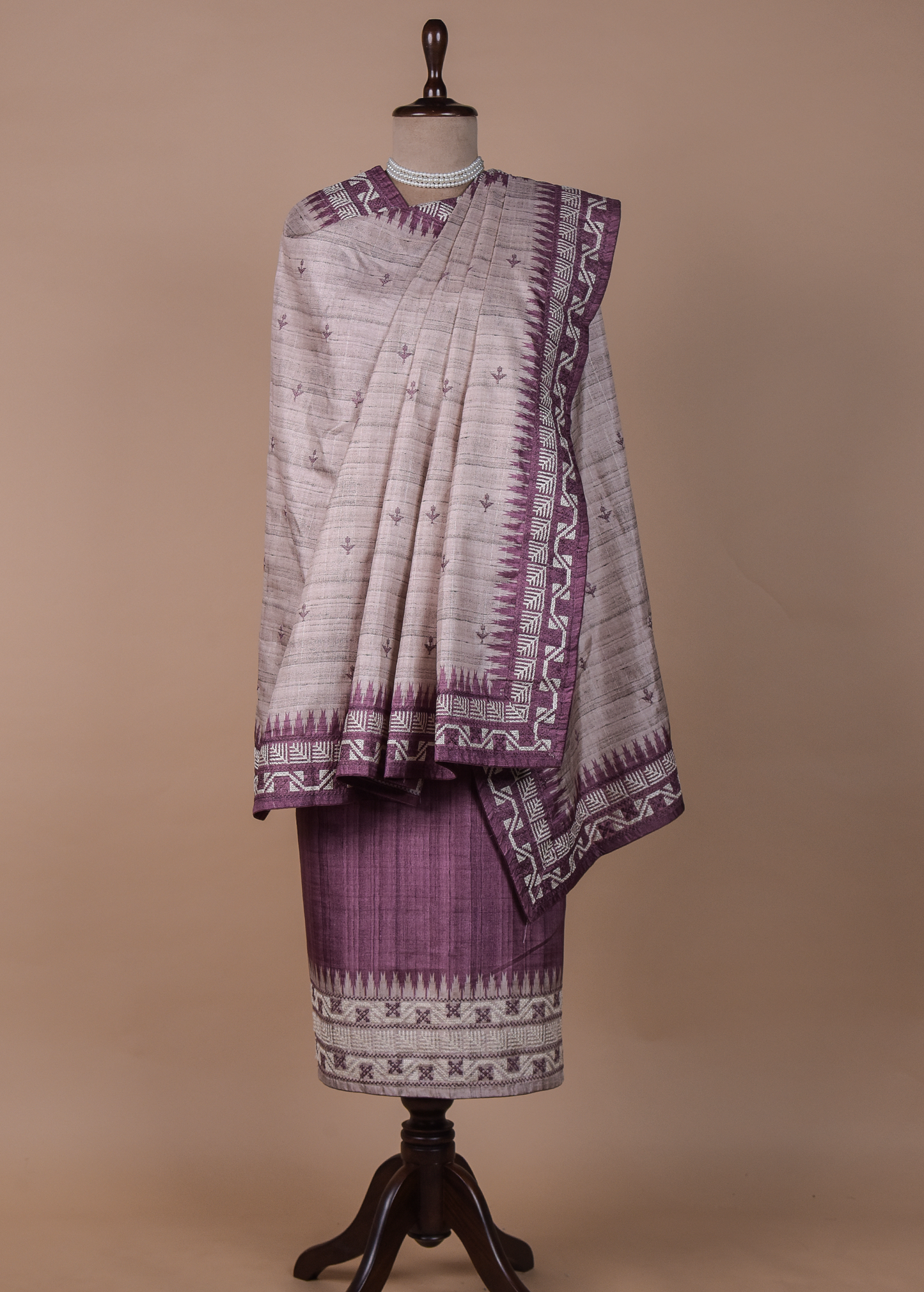 Pink Cotton Tussar Dress Material