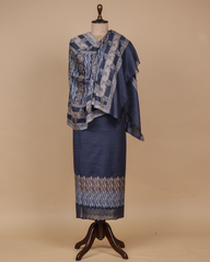 Blue Pashmina Dress Material