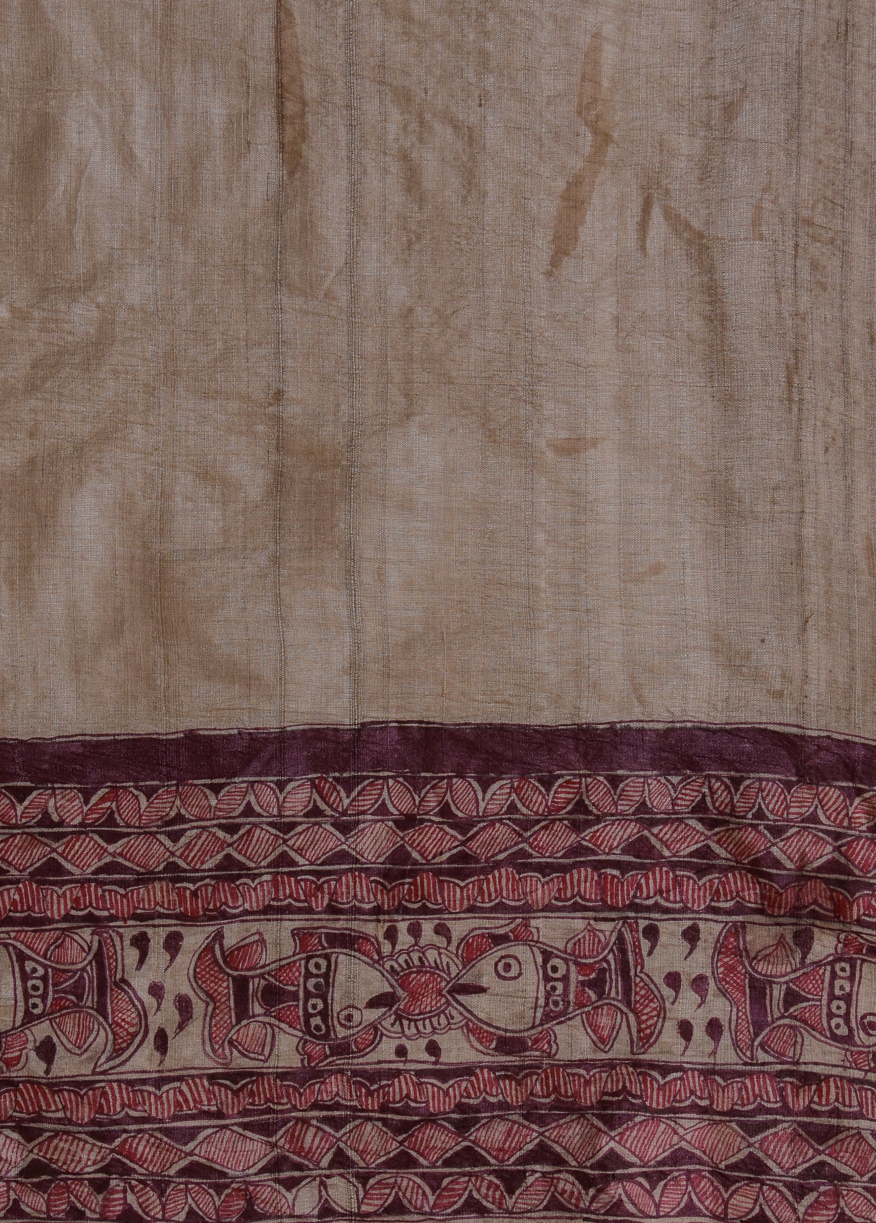 Purple Tussar Printed Saree