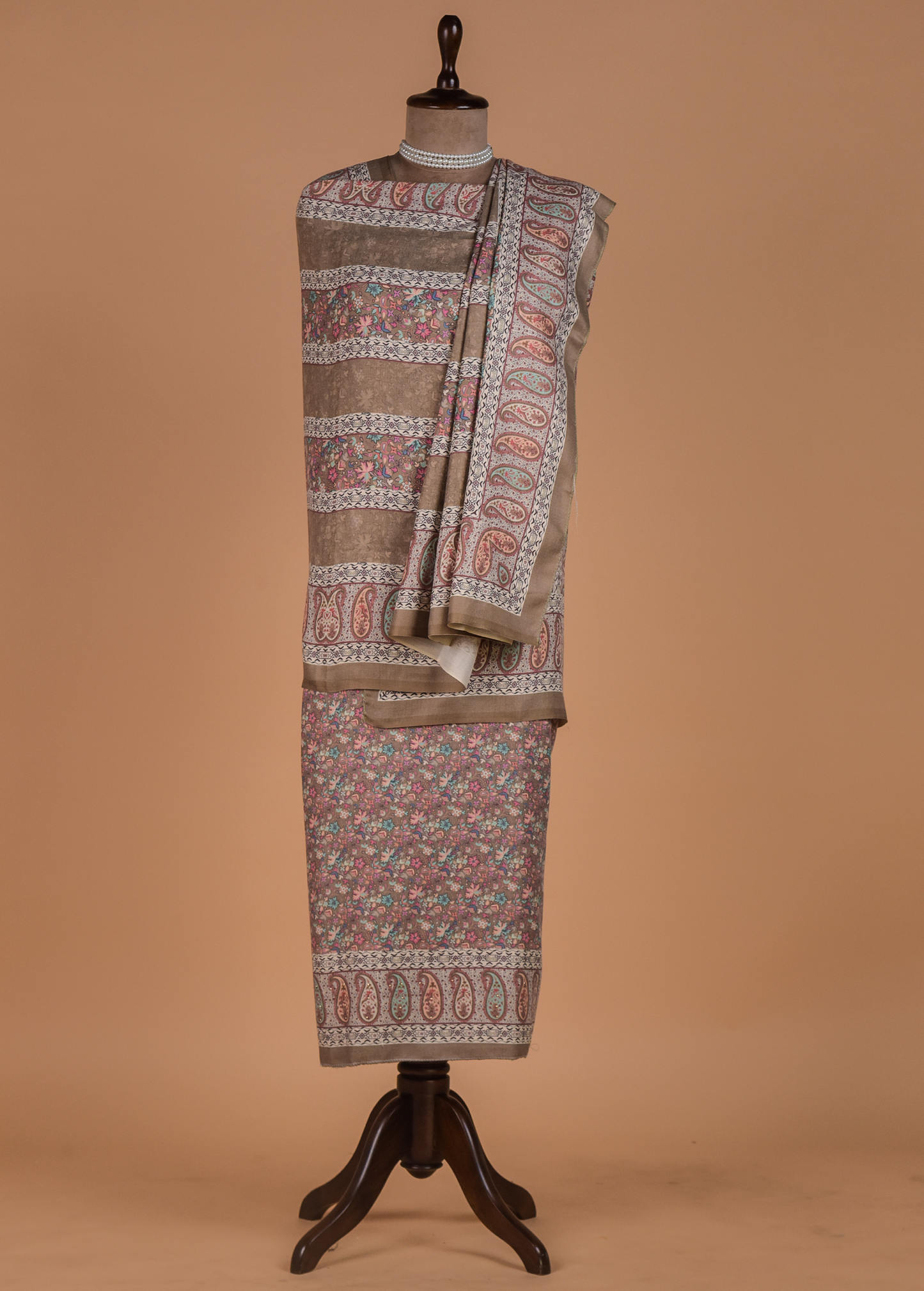 Multicoloured Pashmina Dress Material