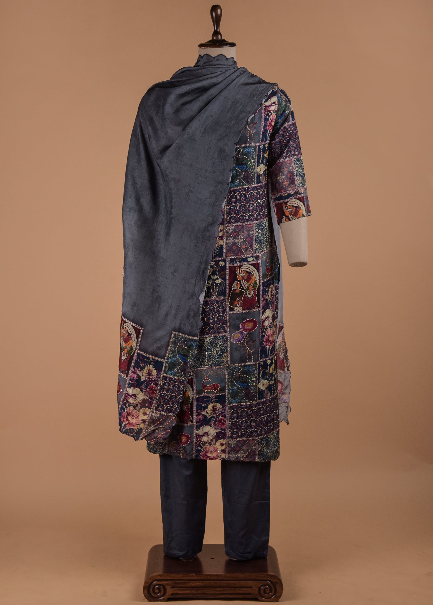 Blue Cotton Straight Set