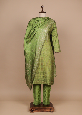 Green Tussar Straight Set