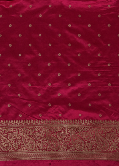 Pink Art Satin Banarasi Saree