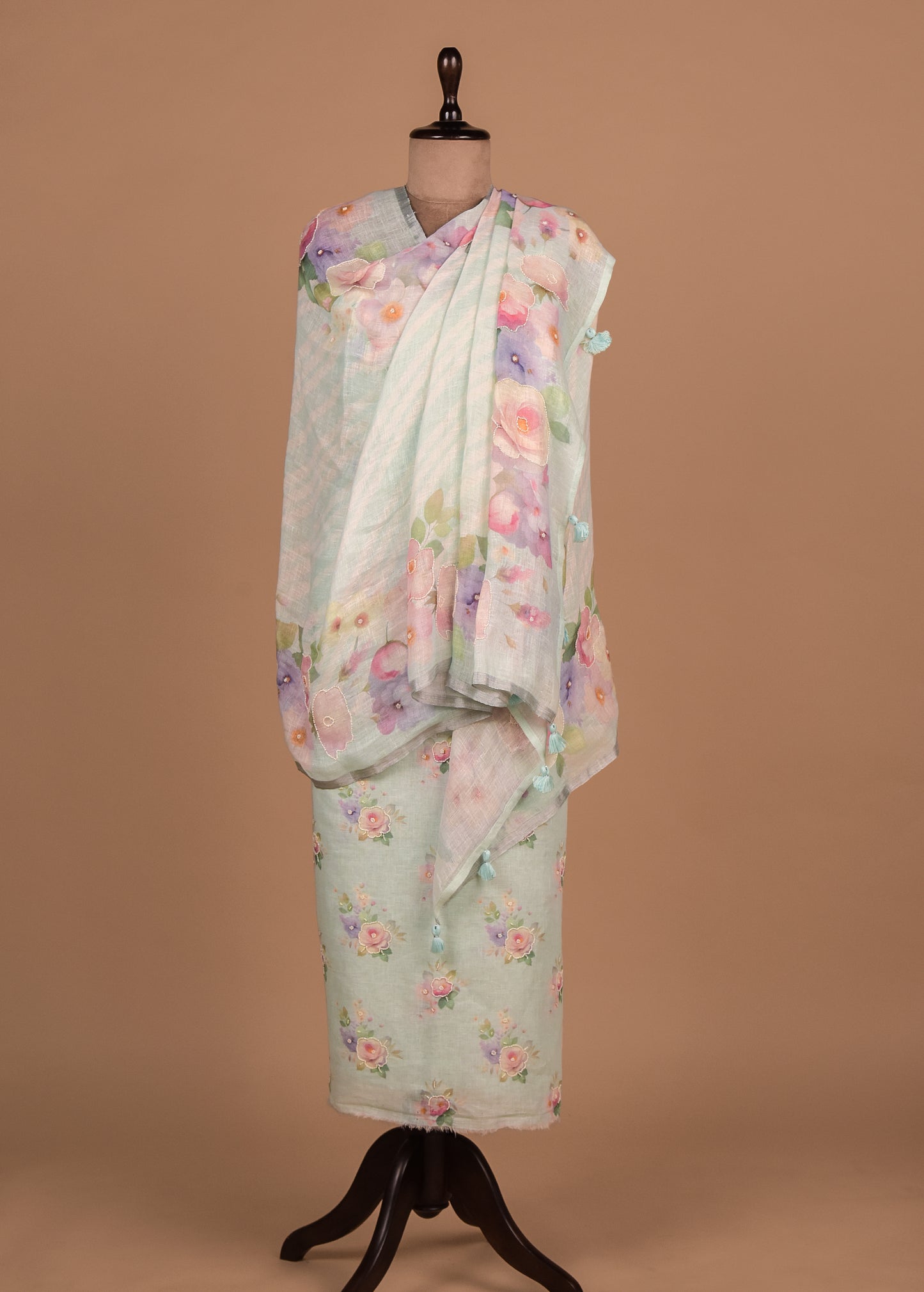 Blue Linen Dress Material