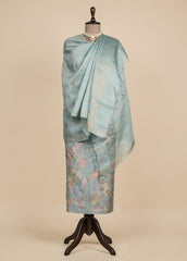 Blue Tussar Dress Material