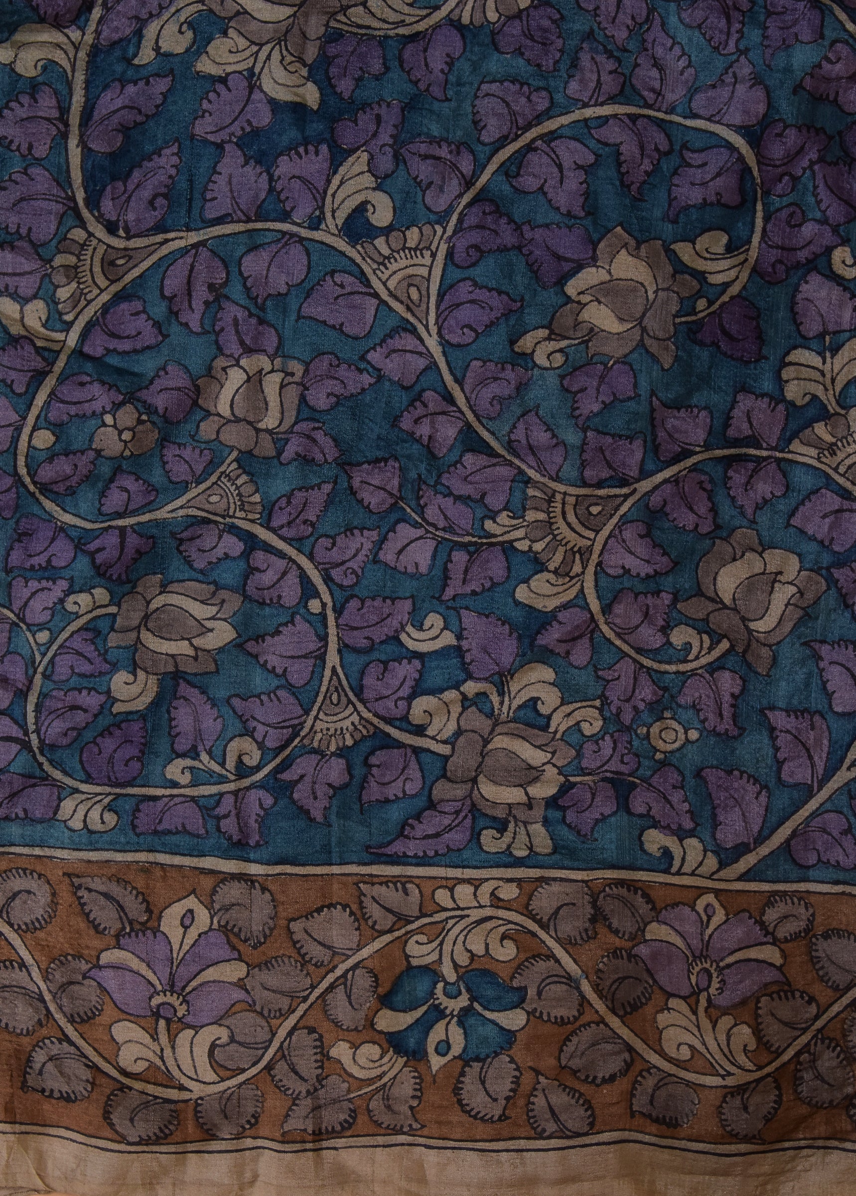 Gold Tussar Printed Saree