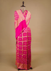 Pink Georgette Bandhani Saree