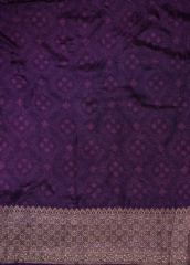 Purple Crepe Silk Banarasi Saree