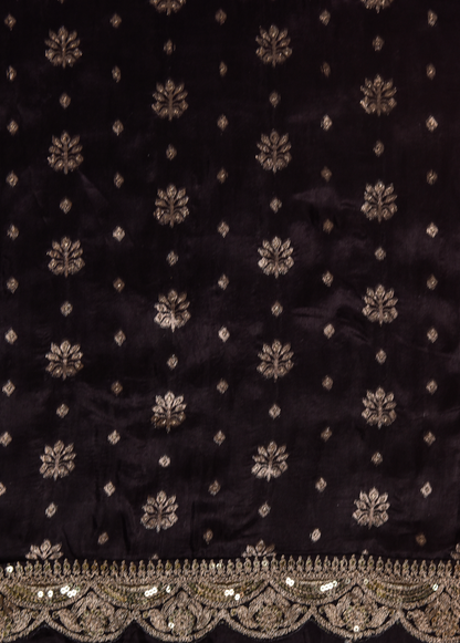 Black Georgette Embroidered Saree