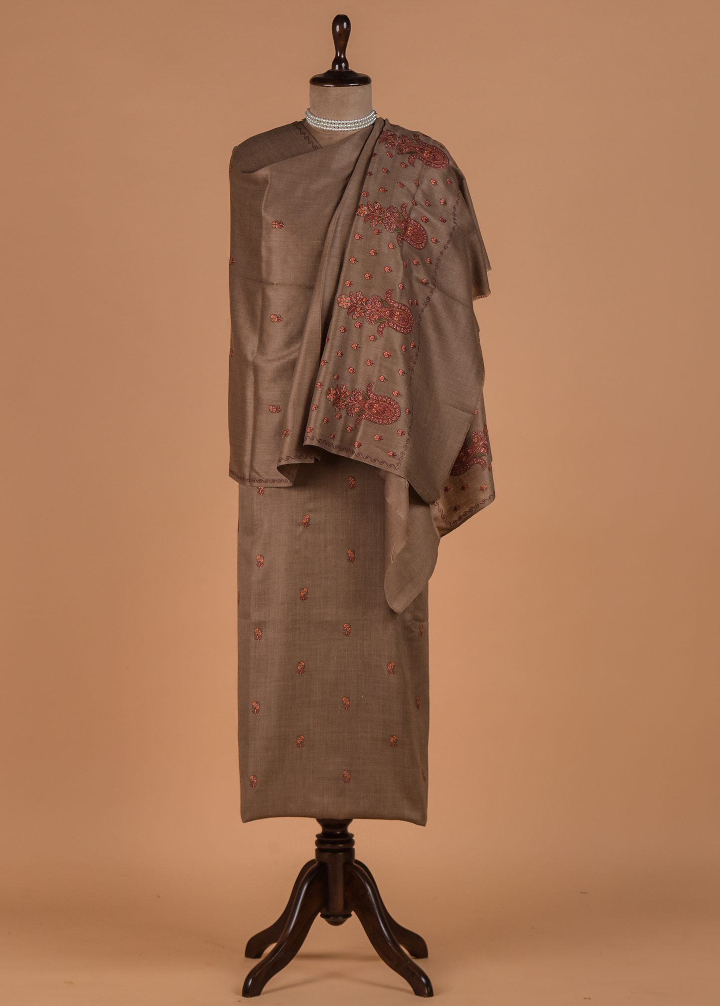 Grey Pashmina Dress Material