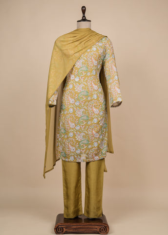 Yellow Georgette Straight Set