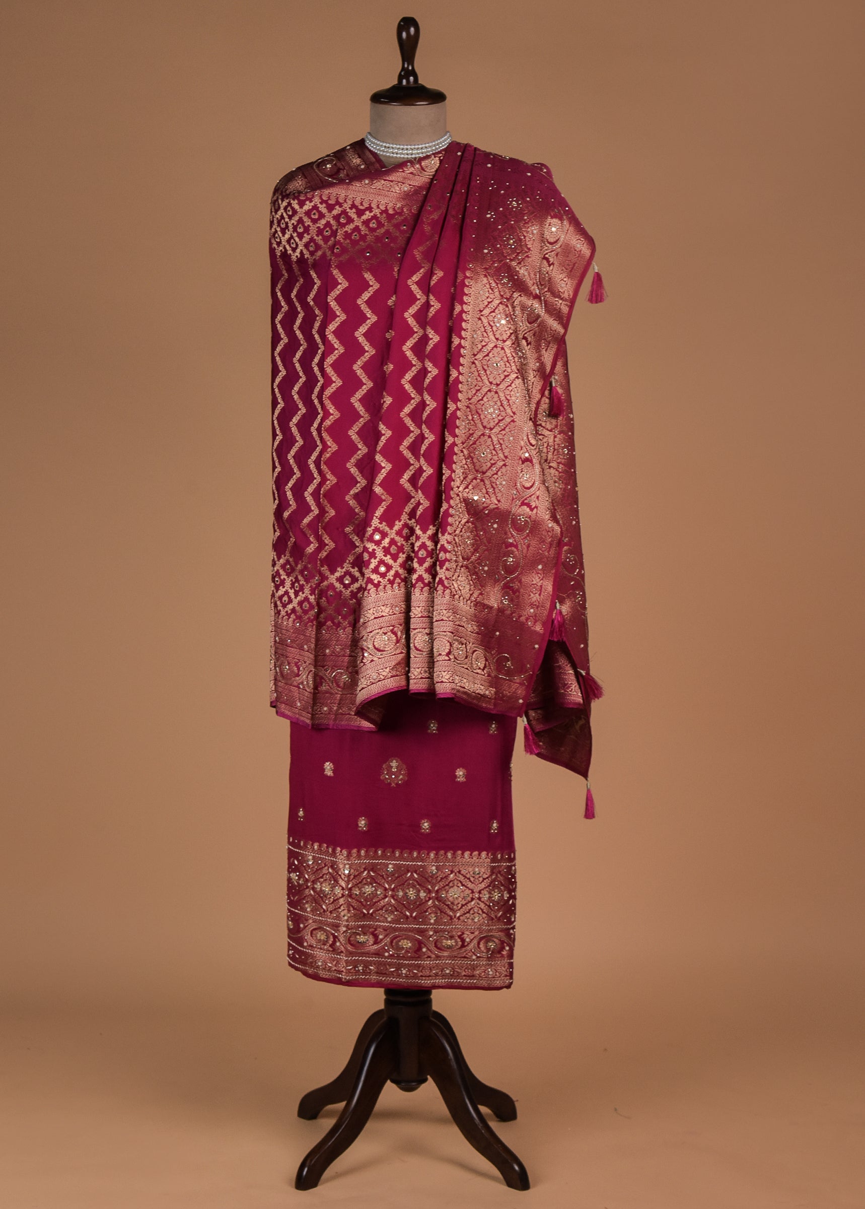 Pink Satin Dress Material