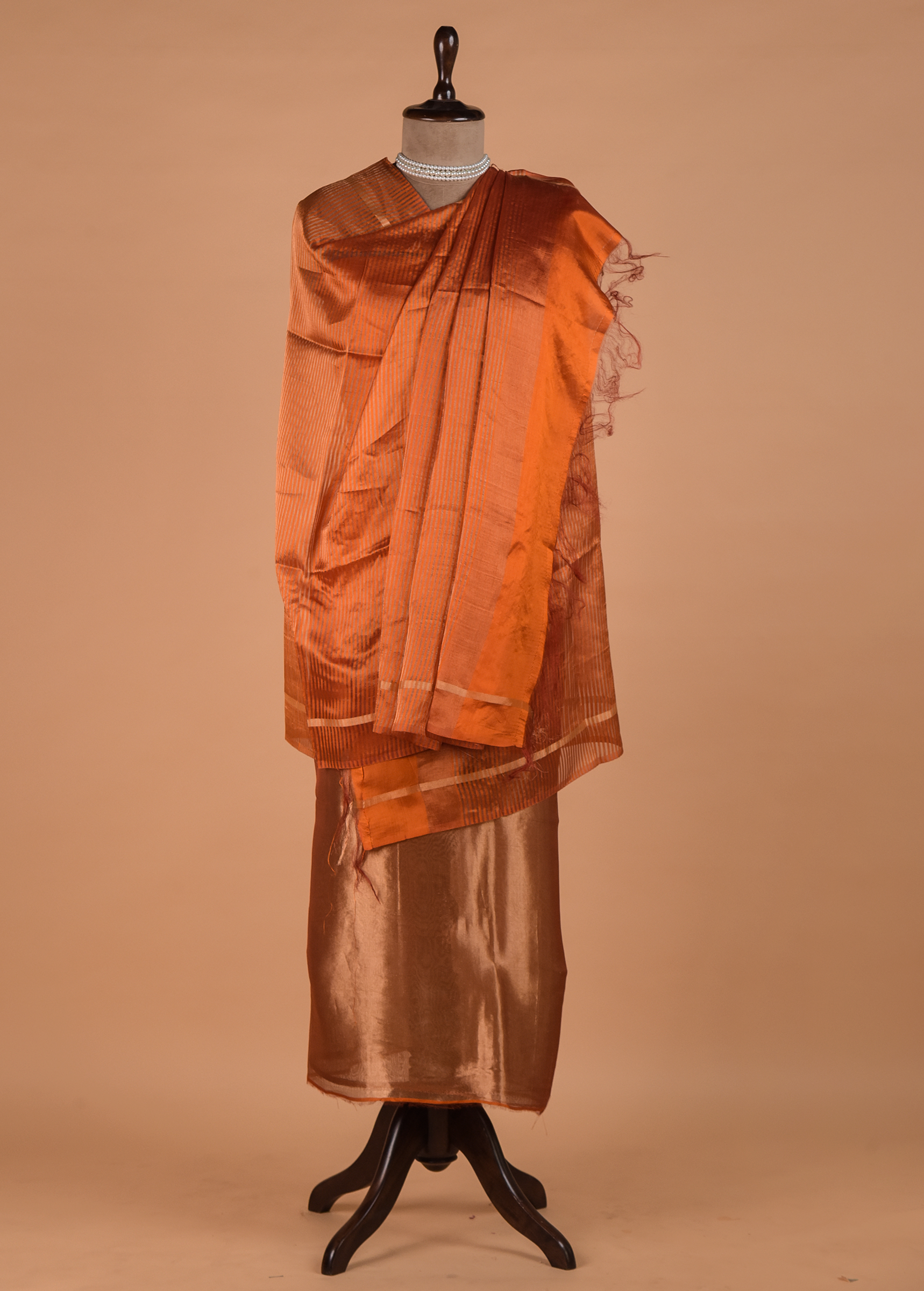 Orange Crepe Dress Material - Image 4 | Greenways Delhi