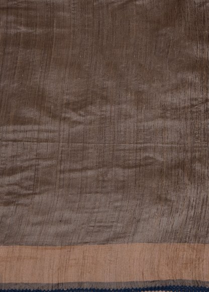 Blue Handloom Tussar Embroidered Saree