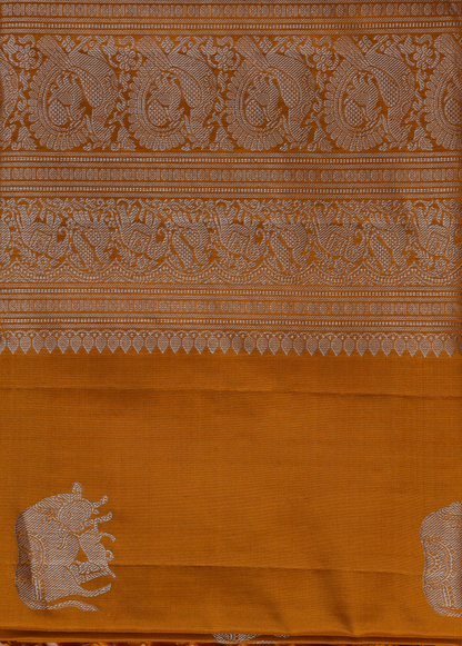 Mustard Silk Kanjeevaram Saree