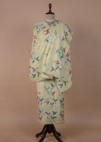 Yellow Cotton Dress Material