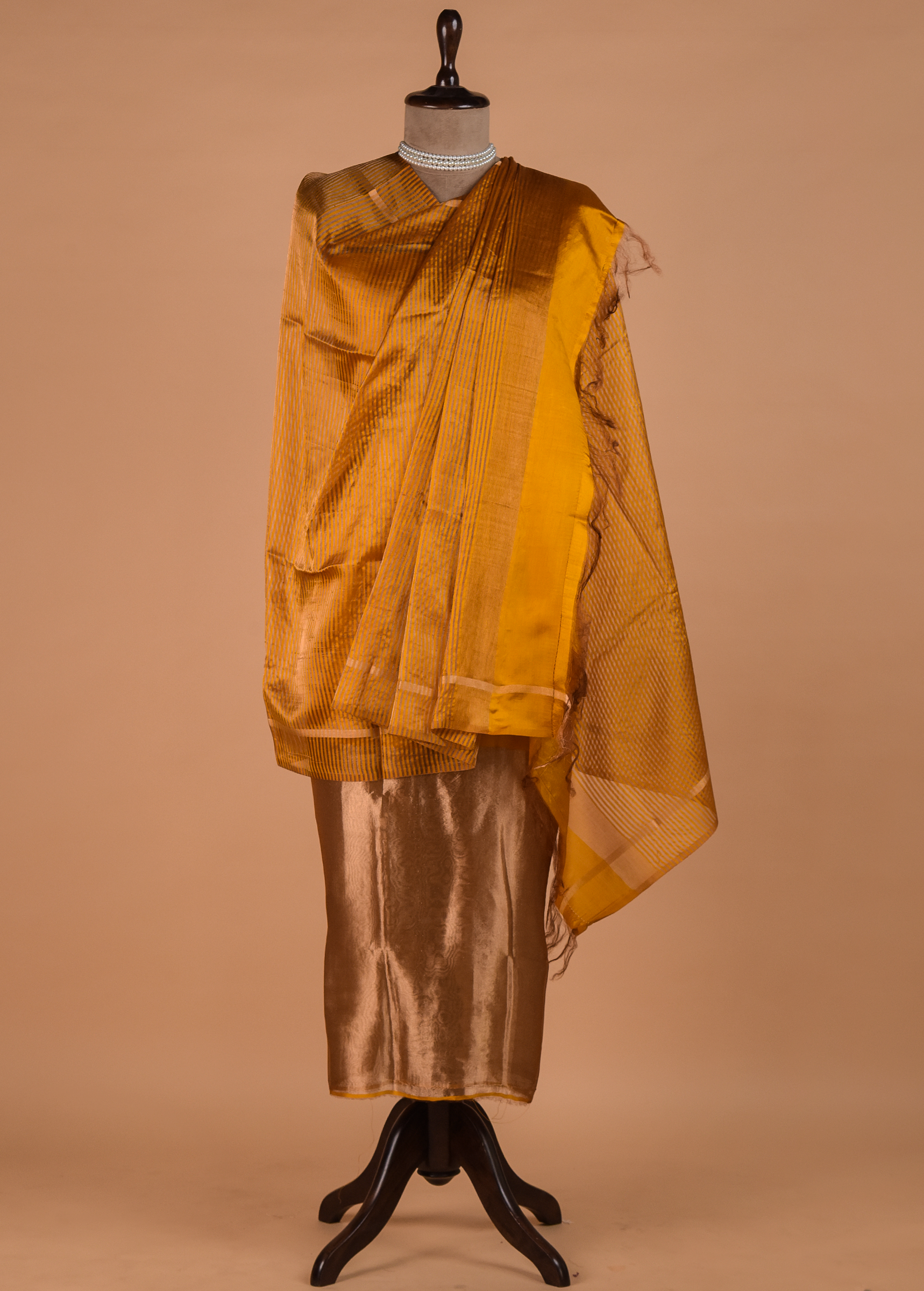 Mustard Crepe Dress Material - Image 4 | Greenways Delhi