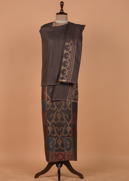 Grey Pashmina Dress Material