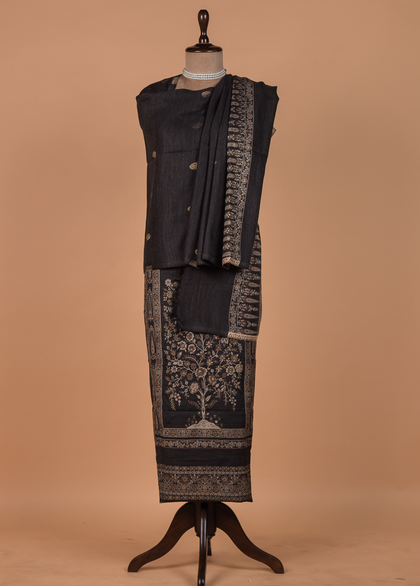 Black Pashmina Dress Material