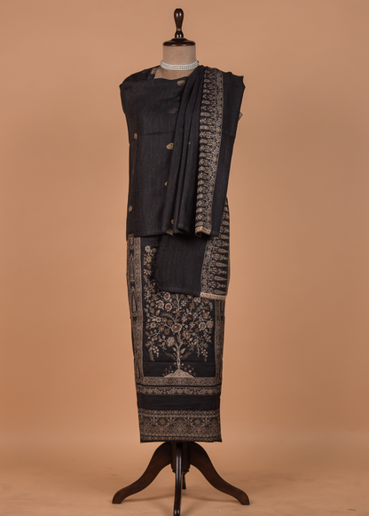 Black Pashmina Dress Material