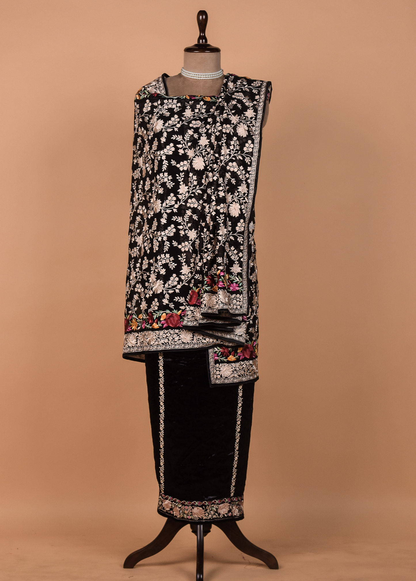 Black Velvet Dress Material