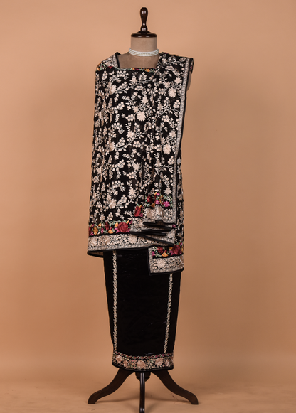 Black Velvet Dress Material