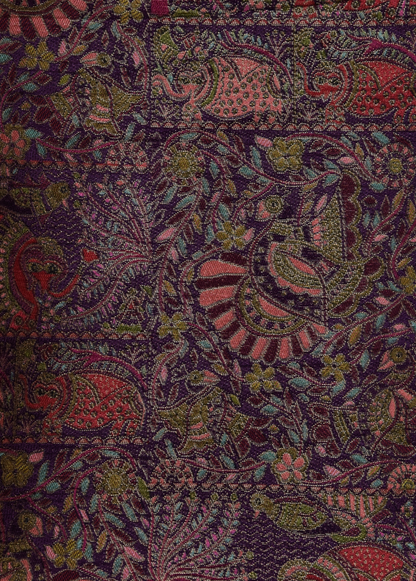 Purple Moroccan Silk Embroidered Saree