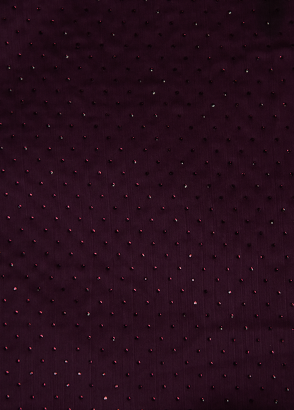 Purple Chinon Crepe Embroidered Saree