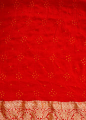 Red Georgette Bandhani Saree