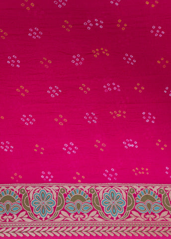 Pink Georgette Bandhani Saree