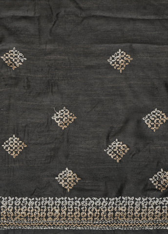 Black Tissue Georgette Embroidered Saree