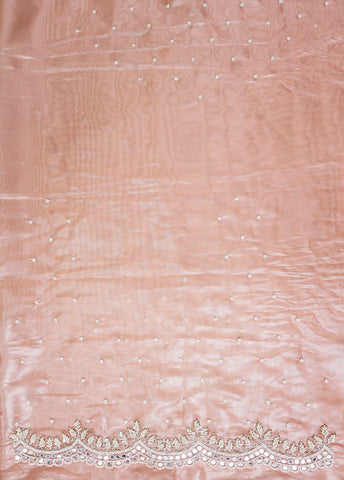 Pink Tissue Embroidered Saree