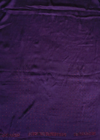 Purple Satin Embroidered Saree