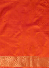 Orange Jacquard Silk Banarasi Saree