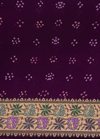 Purple Georgette Bandhani Saree