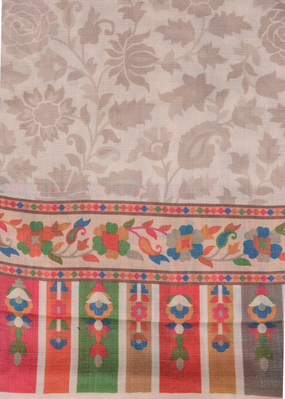 Cream Pashmina Dress Material